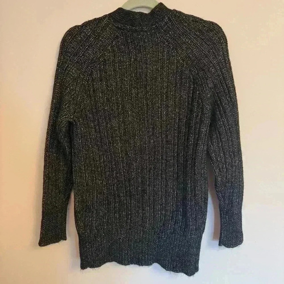 2/40 Equipment Femme Black and Gold Wool and Alpaca Blend Cardigan - Women’s XS - Picture 3 of 9